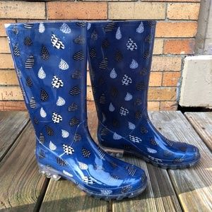 Toms Womens Blue Rainboots Sz 9